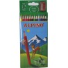 Creioane colorate, cutie carton, 12 culori/set, ALPINO