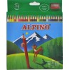 Creioane colorate, cutie carton, 24 culori/set, ALPINO