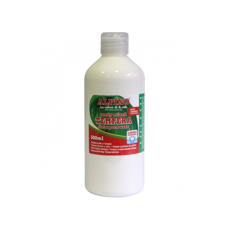 Tempera lavabila, 500ml, Alpino - alba