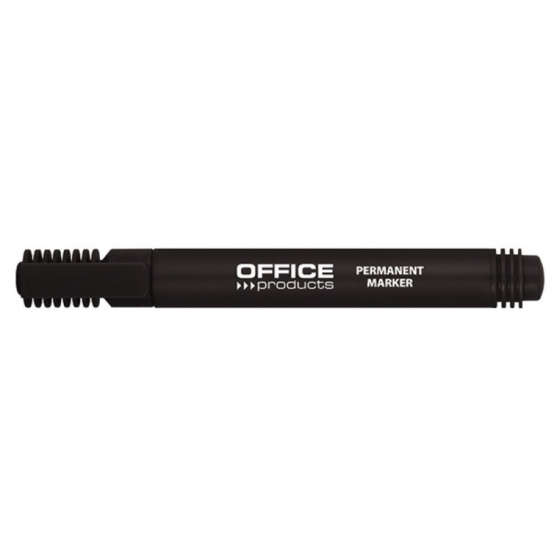 Permanent marker, varf rotund, corp plastic, Office Products - negru