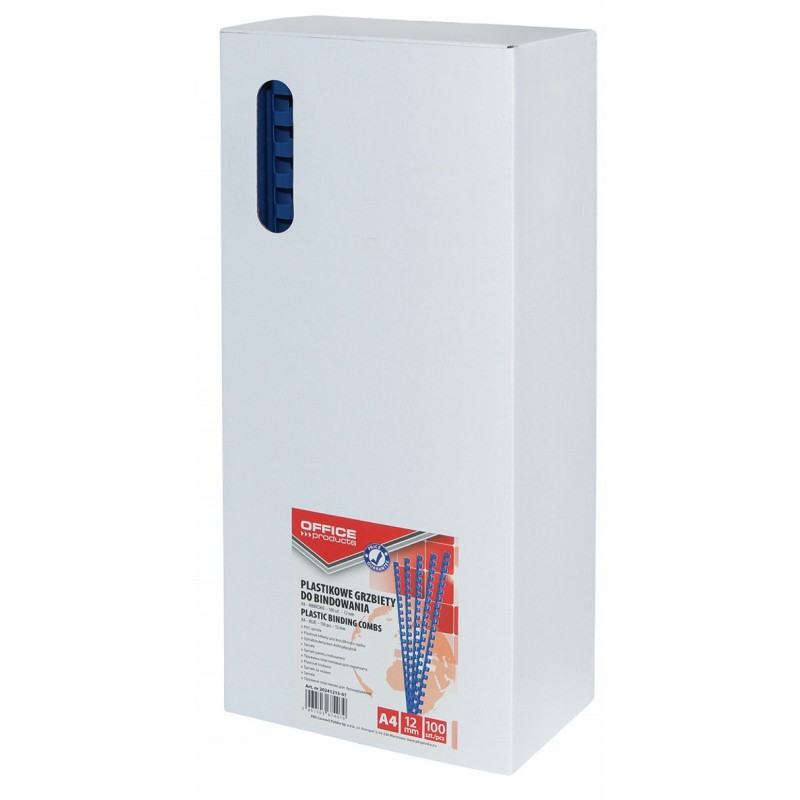 Inele plastic 12 mm, max 95 coli, 100buc/cut, Office Products - albastru