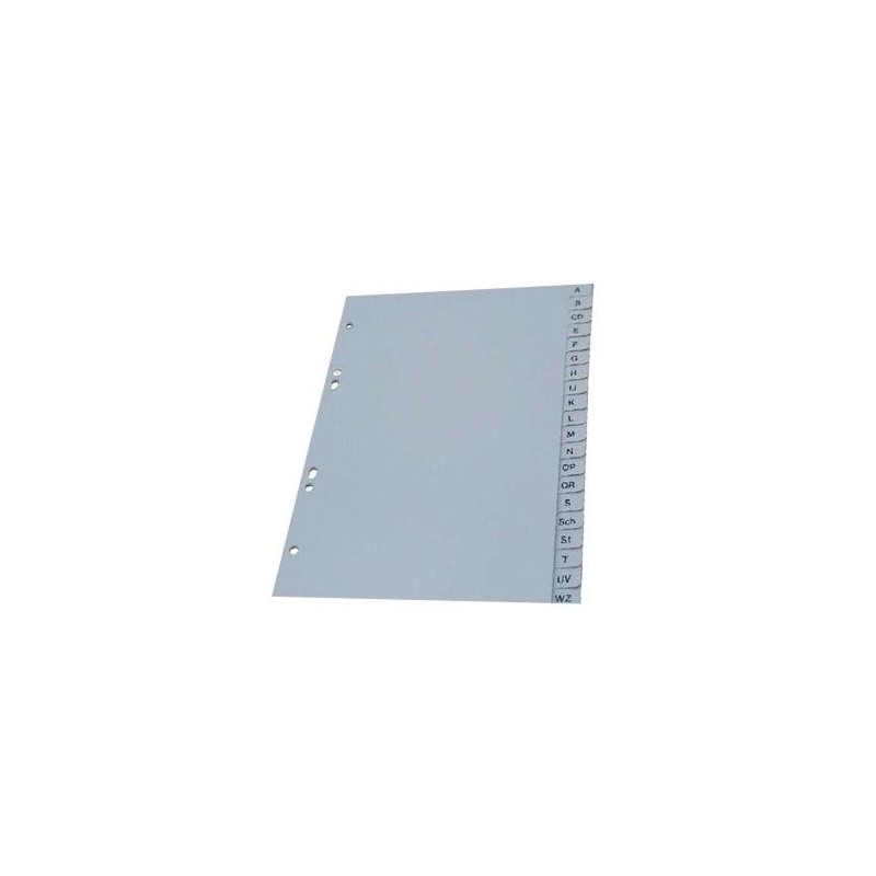 Index plastic gri, alfabetic A-Z, A5, 120 microni, Optima