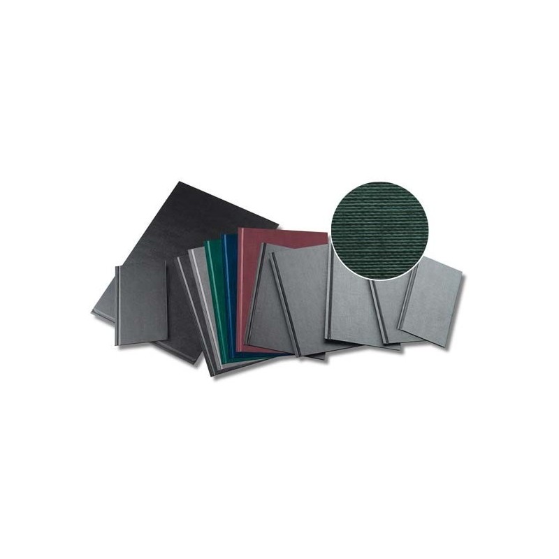 Coperti rigide A4, structura panzata, 20 buc/set, Metal-BIND OPUS Classic - verde