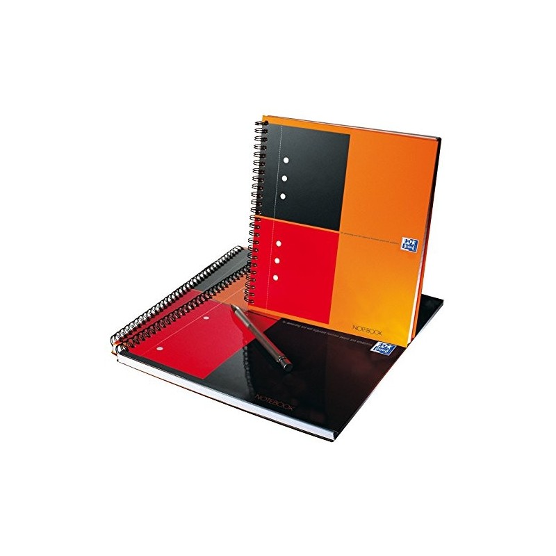 Caiet cu spirala A5+, OXFORD Int. Notebook, 80 file-80g/mp, Scribzee, coperta carton rigid -dictando