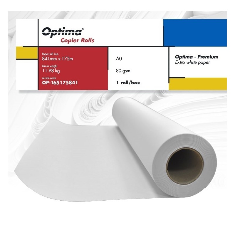 Rola copiator A0, 80gr, 841mm x 175m, Optima - Premium