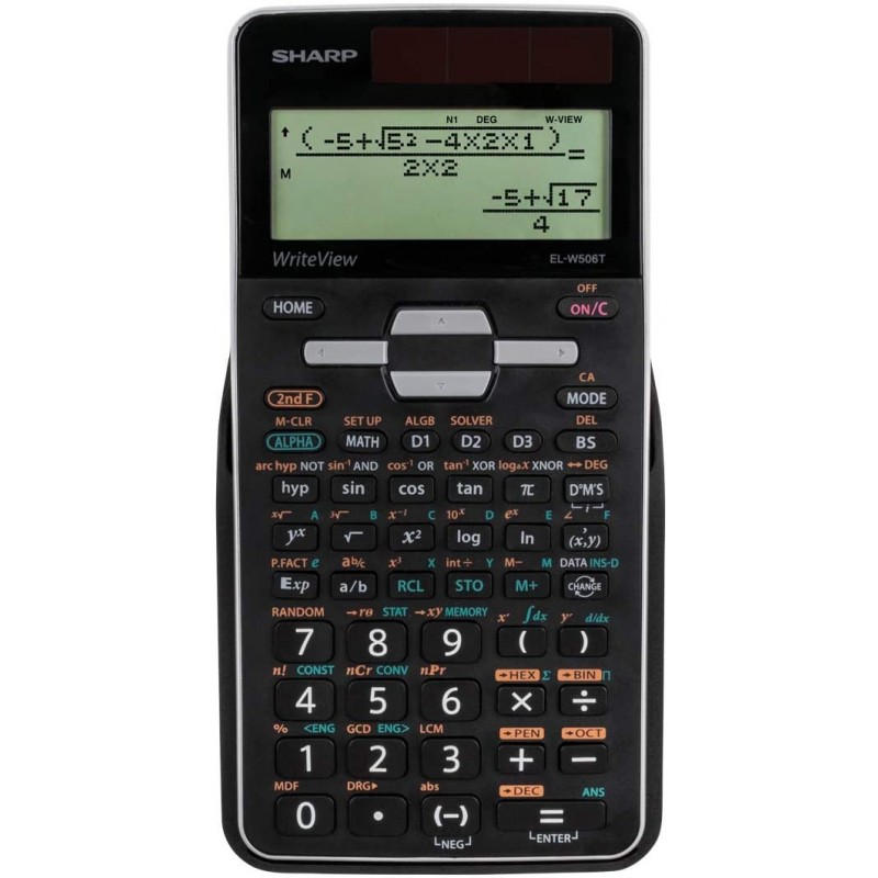 Calculator stiintific, 16 digits, 640 functiuni, 161x80x15 mm, dual power, SHARP EL-W506TBSL - argin
