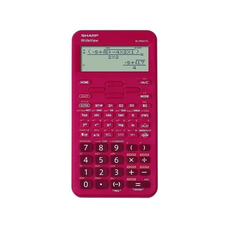 Calculator stiintific, 16 digits, 422 functiuni, 157x78x15 mm, SHARP EL-W531TLBRD - rosu