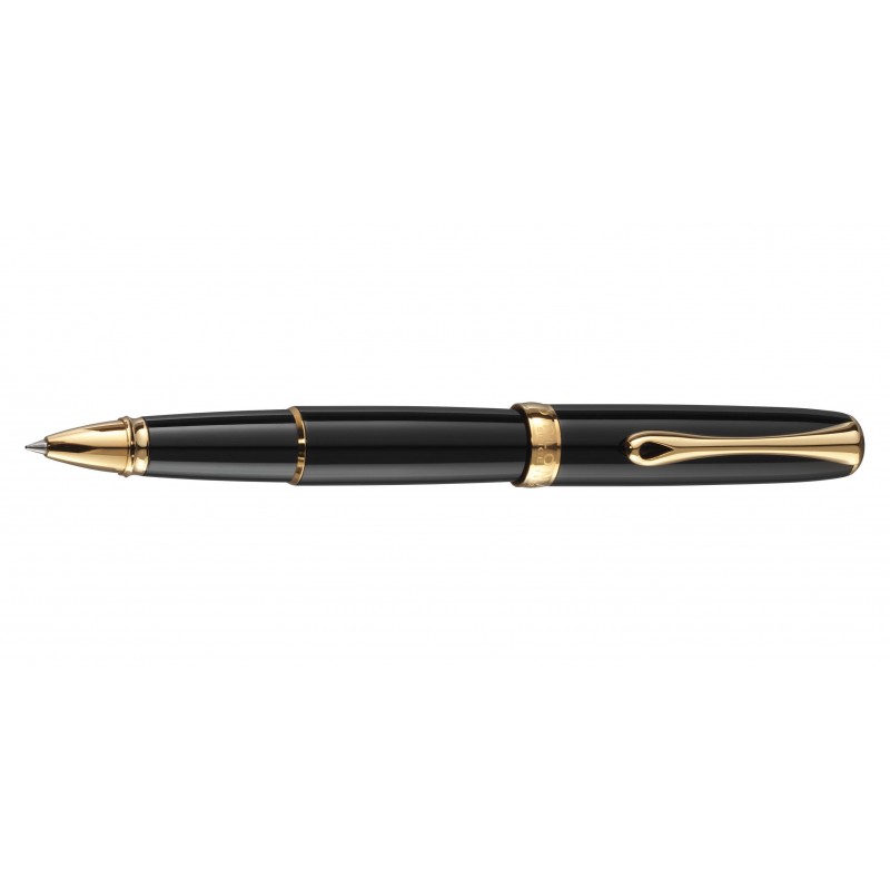 DIPLOMAT Traveller black lacquer gold - roller