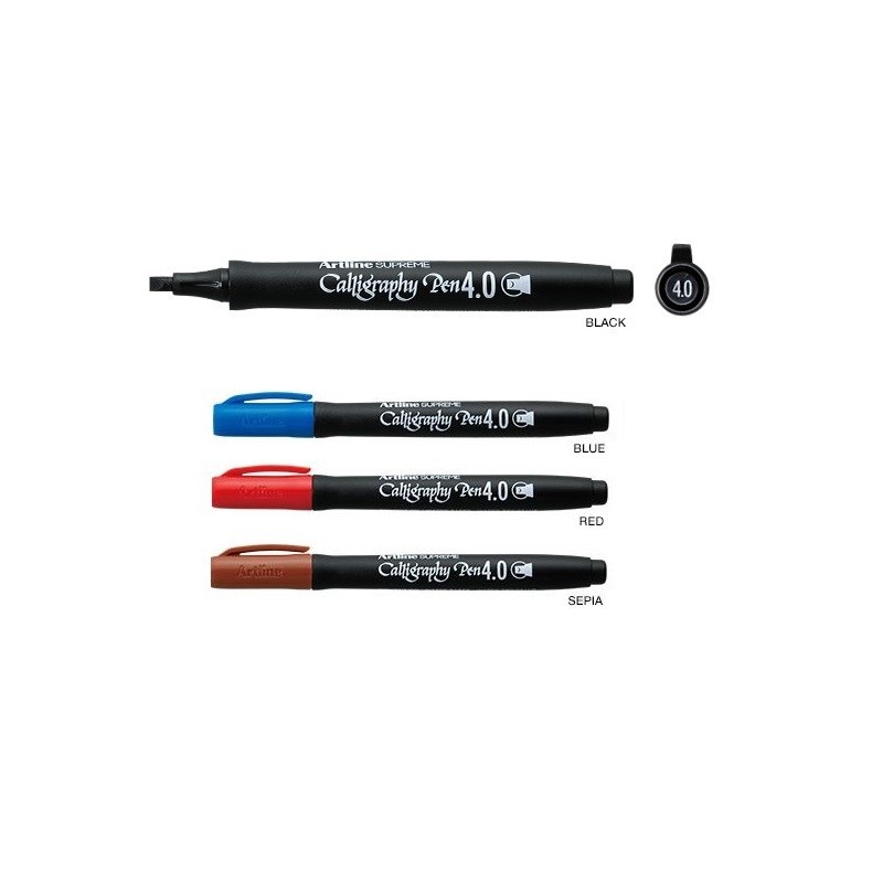 Marker ARTLINE Supreme Calligraphy, varf tesit din fetru 4.0mm - negru