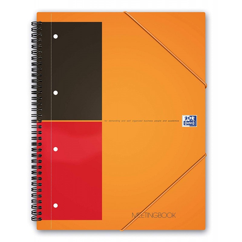 Caiet cu spirala A4+, OXFORD Int. Meetingbook, 80 file-80g/mp, Scribzee, 4 perf, coperta PP-dictando