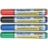 Marker pentru tabla de scris ARTLINE 519 - Dry safe ink, varf tesit 2.0-5.0mm, 4 culori/set