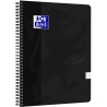 Caiet cu spirala A4, OXFORD School Touch , 70 file-90g/mp, 4 perf, coperta carton negru - mate