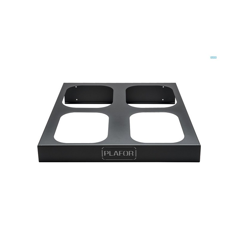 Suport metalic 68 x 77 x h13cm, pentru 4 cosuri reciclare selectiva (2 x 28L + 2 x 45L) PLAFOR Sort