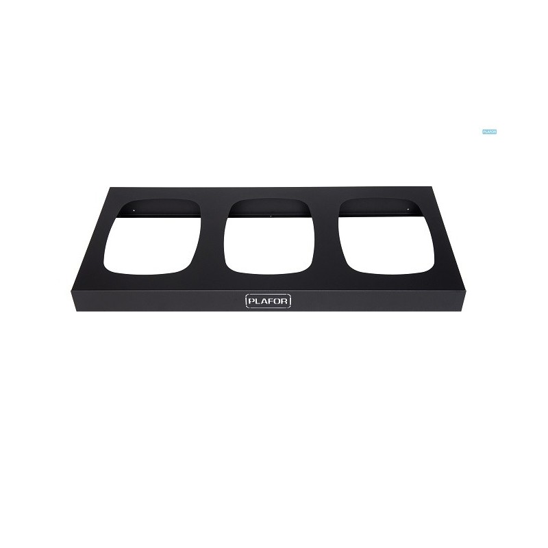 Suport metalic 123.5 x 58 x h13cm, pentru 3 cosuri reciclare selectiva (3 x 90L) PLAFOR Sort