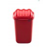 Cos plastic cu capac batant, pentru reciclare selectiva, capacitate 15l, PLAFOR Fala - rosu