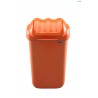 Cos plastic cu capac batant, pentru reciclare selectiva, capacitate 15l, PLAFOR Fala - portocaliu