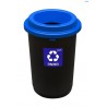 Cos plastic reciclare selectiva, capacitate 50l, PLAFOR Eco - negru cu capac albastru - hartie