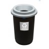 Cos plastic reciclare selectiva, capacitate 50l, PLAFOR Eco - negru cu capac argintiu - altele