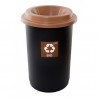 Cos plastic reciclare selectiva, capacitate 50l, PLAFOR Eco - negru cu capac maro - bio