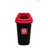 Cos plastic reciclare selectiva, capacitate 45l, PLAFOR Sort - negru cu capac rosu - metal