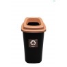 Cos plastic reciclare selectiva, capacitate 45l, PLAFOR Sort - negru cu capac maro - bio