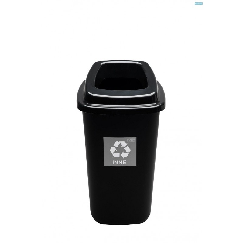 Cos plastic reciclare selectiva, capacitate 45l, PLAFOR Sort - negru cu capac negru - altele