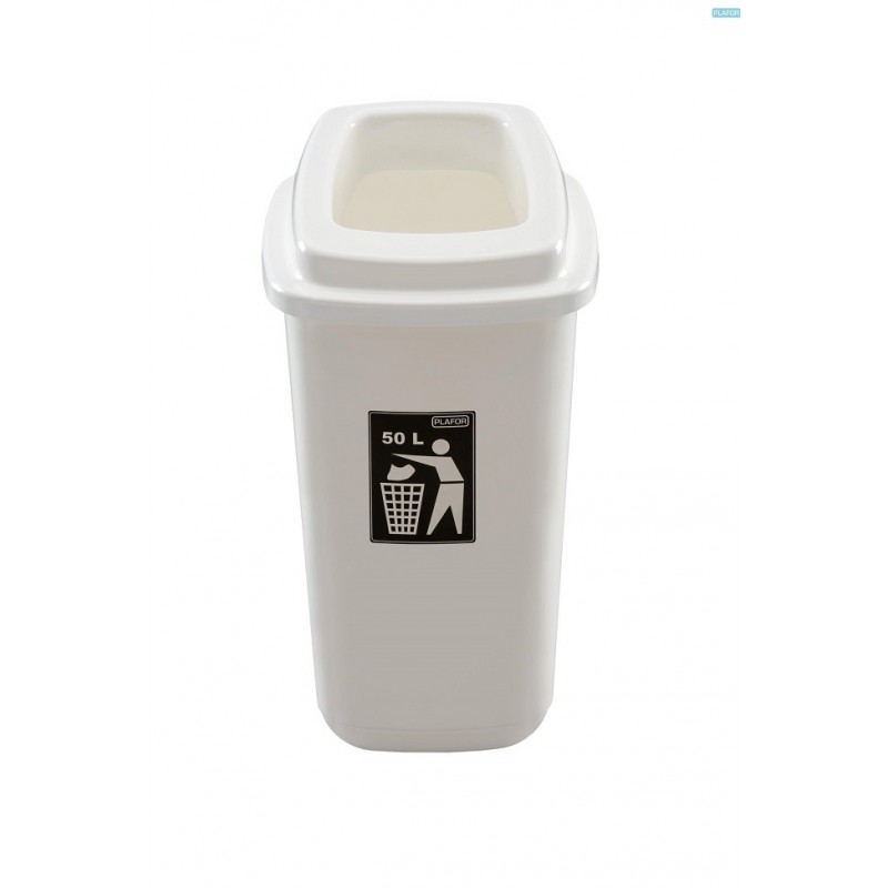 Cos plastic, capacitate 28l, PLAFOR Sort - alb cu capac alb