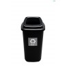 Cos plastic reciclare selectiva, capacitate 90l, PLAFOR Sort - negru cu capac negru - altele
