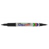 Marker ARTLINE 041T, corp plastic, 2 capete, varfuri rotunde 0.4mm/1.0mm - negru