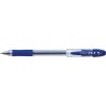 Pix cu gel PENAC FX-1, rubber grip, 0.7mm, con metalic, corp transparent - scriere albastra