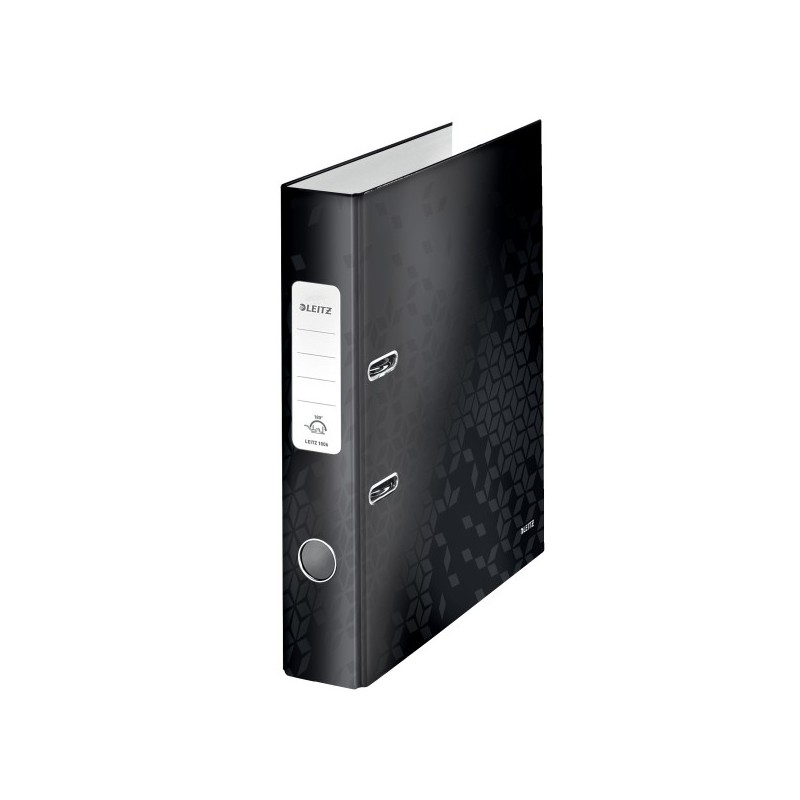 Biblioraft LEITZ 180 WOW, carton laminat, A4, 52 mm, negru