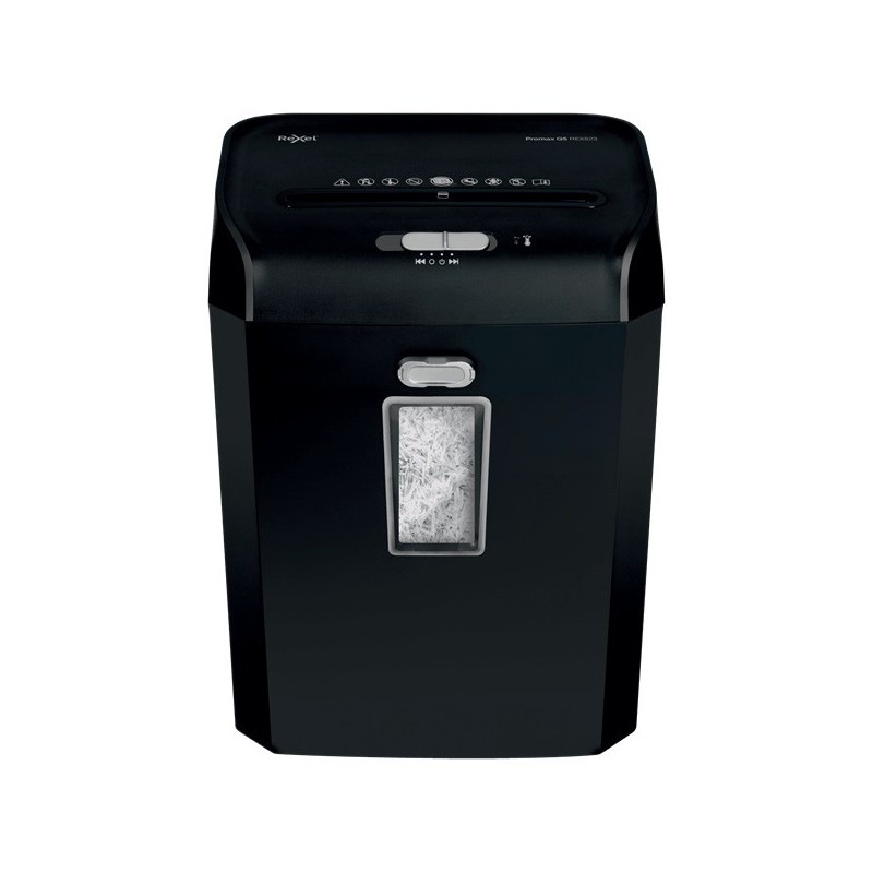 Distrugator documente manual REXEL PROMAX QS REX823, P4, cross-cut (confeti), 8 coli, cos 23l, negru