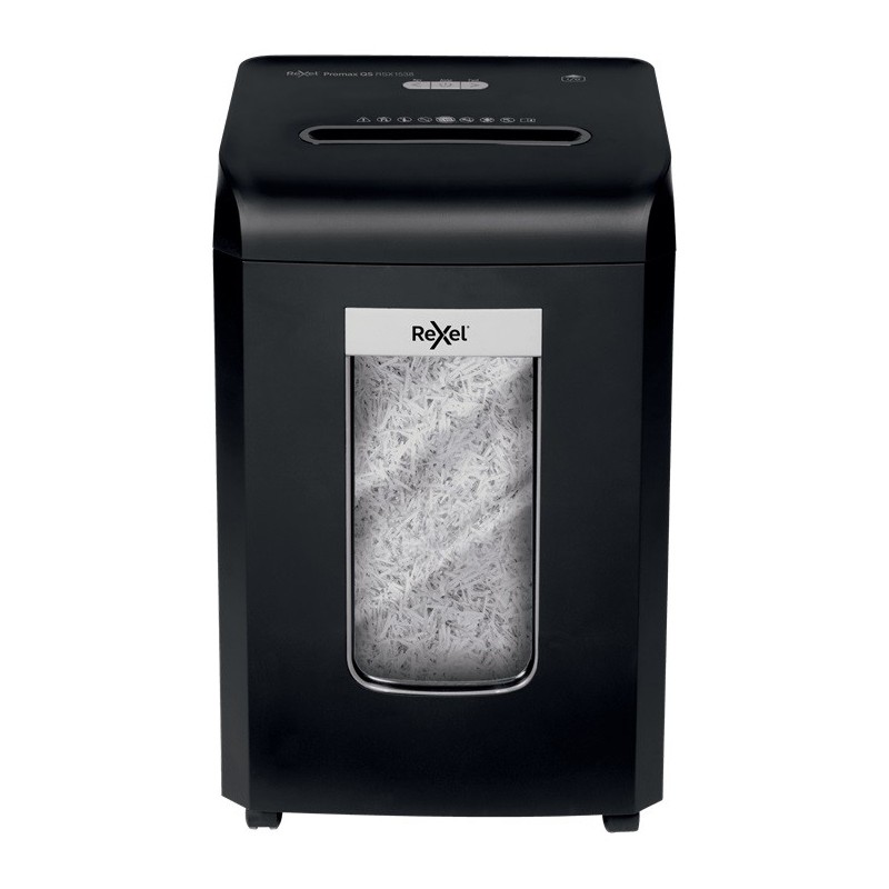 Distrugator documente manual REXEL PROMAX QS RSX1538, P4, cross-cut (confeti), 15 coli, cos 38l, neg
