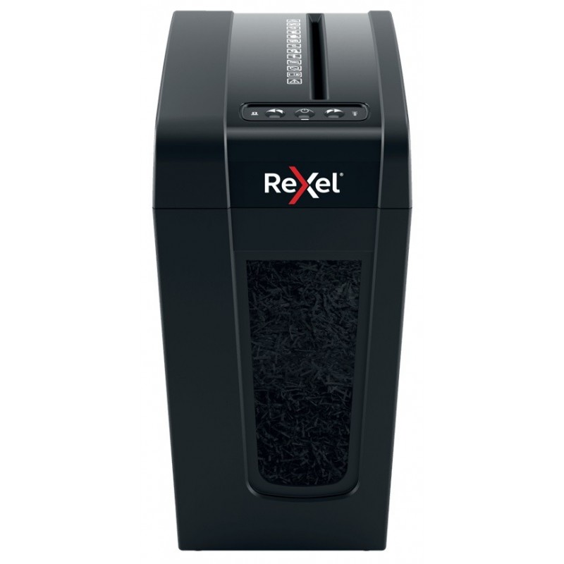 Distrugator documente manual REXEL SECURE X 8 Slim, P4, cross-cut (confeti), 8 coli, 14l, negru