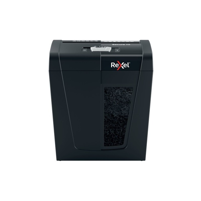 Distrugator documente manual REXEL SECURE X 8, P4, cross-cut (confeti), 8 coli, 14l, negru