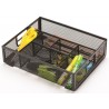 Organizer metalic Mesh, de birou, 6 compartimente, Q-Connect - negru