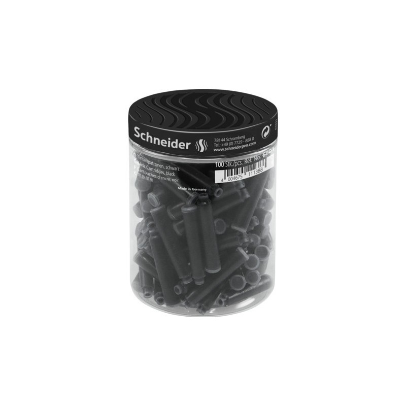 Patroane SCHNEIDER, 100buc/borcan cu capac plastic - cerneala neagra