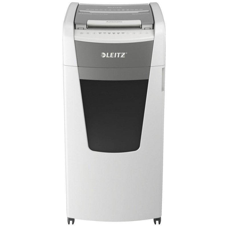 Distrugator documente automat LEITZ IQ Office, P5, micro-cut (particule), 600 coli, cos 110l, alb-gr