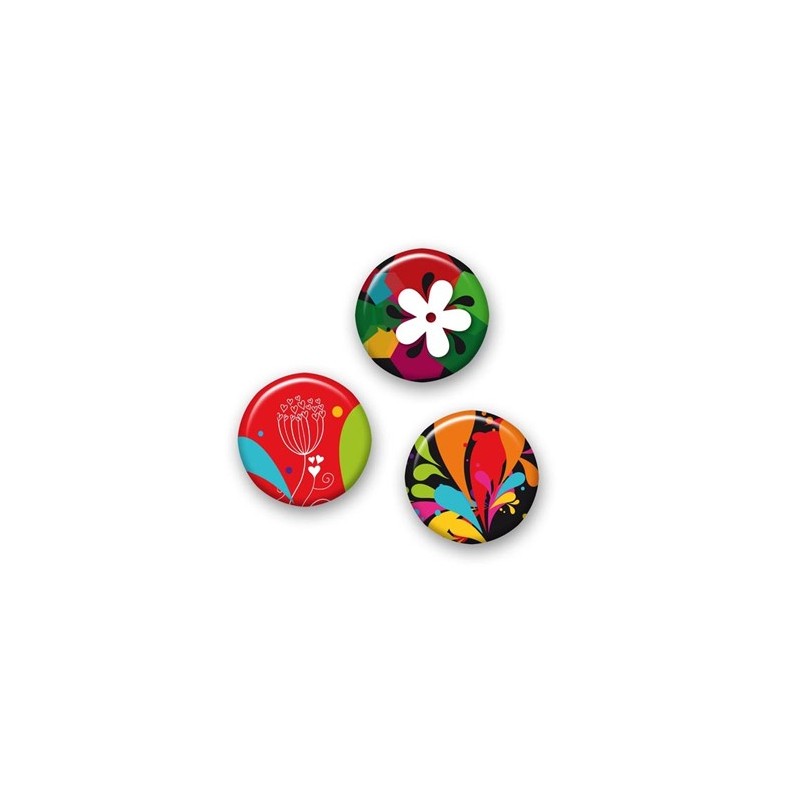 Insigne, 3buc/set, Roller NIKIDOM - flower