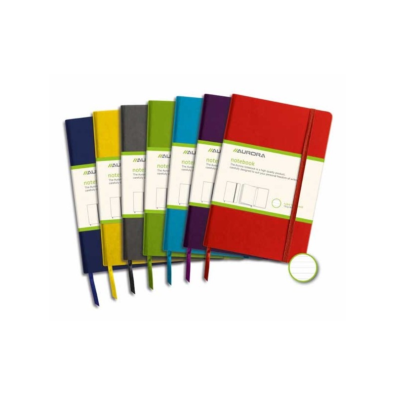 Caiet cu elastic, coperti rigide, 140 x 215mm, 96 file-80g/mp, hartie cream, AURORA - dictando