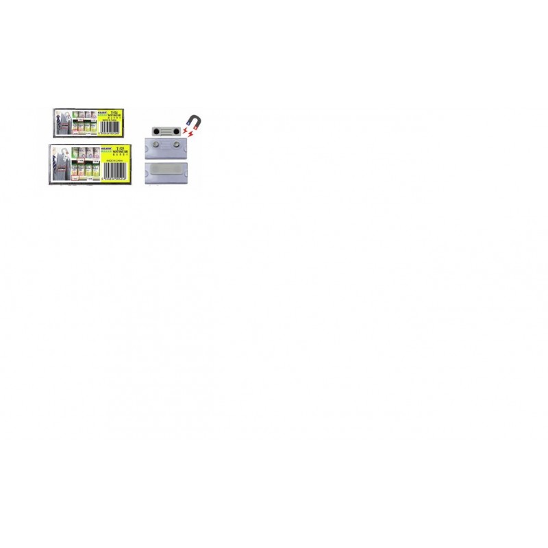 Ecuson dreptunghiular din plastic, pentru nume, magnetic, 60 x 25mm, KEJEA - transparent