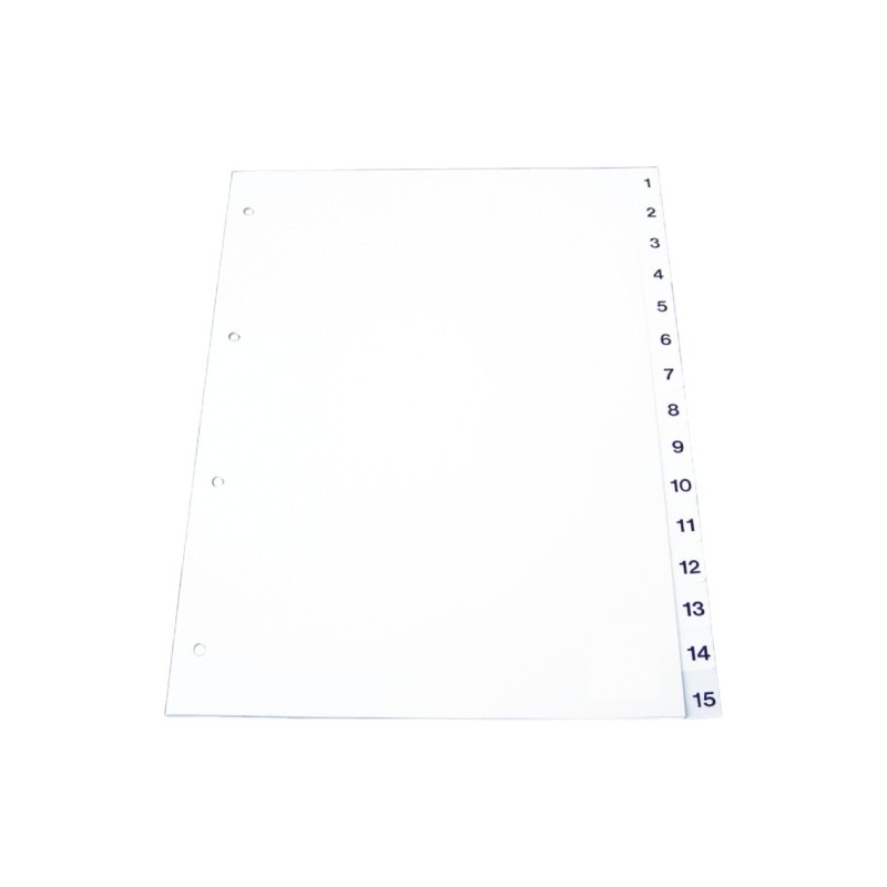 Index plastic gri, numeric 1- 5, A4, 120 microni, Optima