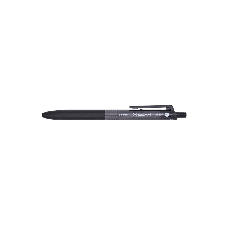 Pix PENAC X-Beam XB-107, rubber grip, 0.7mm, clema plastic, corp negru - scriere neagra