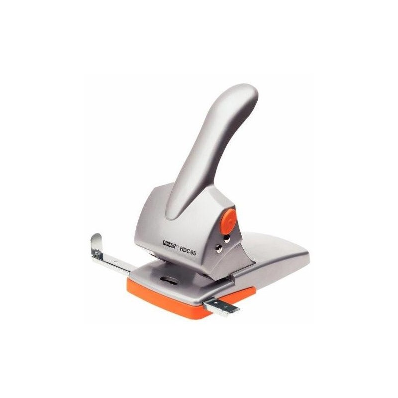 Perforator de mare capacitate metalic, RAPID HDC 65, 65 coli - argintiu/portocaliu