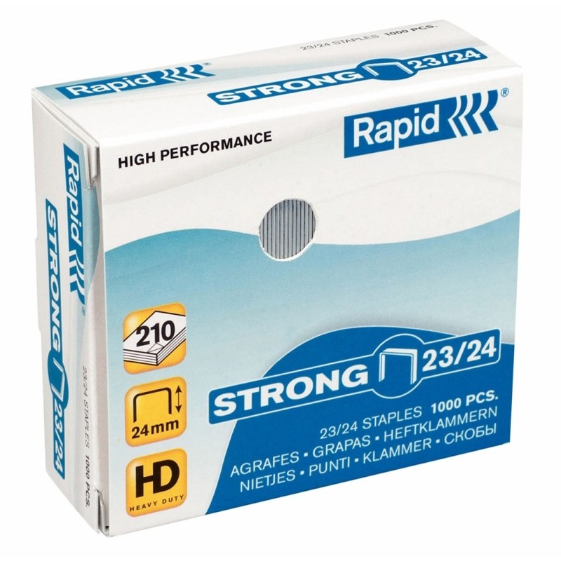 Capse RAPID Strong 23/24, 1000 buc/cutie - pentru 15-210 coli