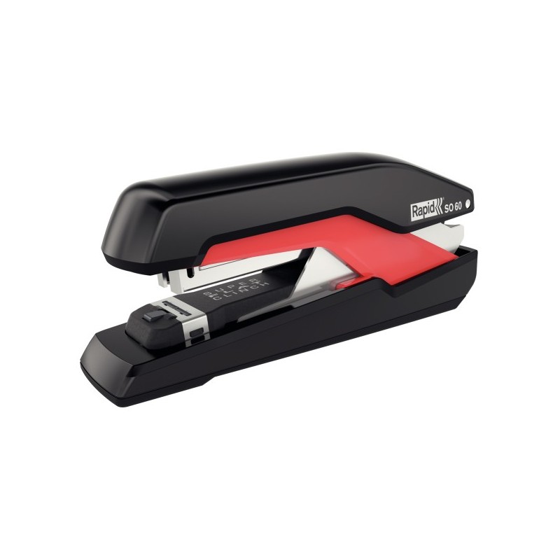 Capsator plastic RAPID Supreme Omnipress SO60, 60 coli - rosu/negru