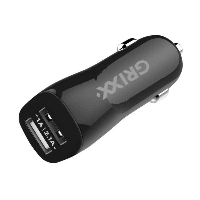 Incarcator auto, GRIXX Optimum - 2x USB 3.1A - negru