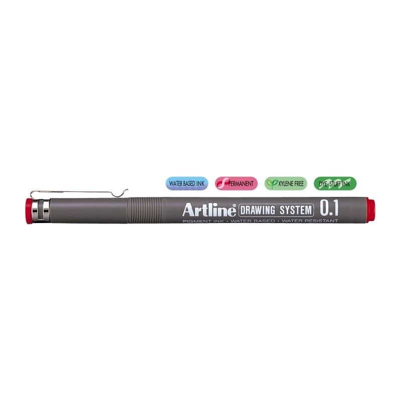 Liner pentru desen tehnic ARTLINE, varf fetru 0.1mm - rosu