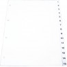 Index plastic gri, numeric 1-15, A4, 120 microni, Optima