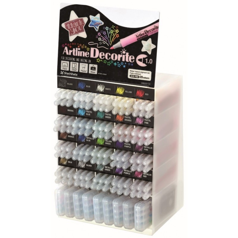 Display ARTLINE Decorite 1mm, 20 cul x 6 buc + 9set x 4 buc/display - diverse culori